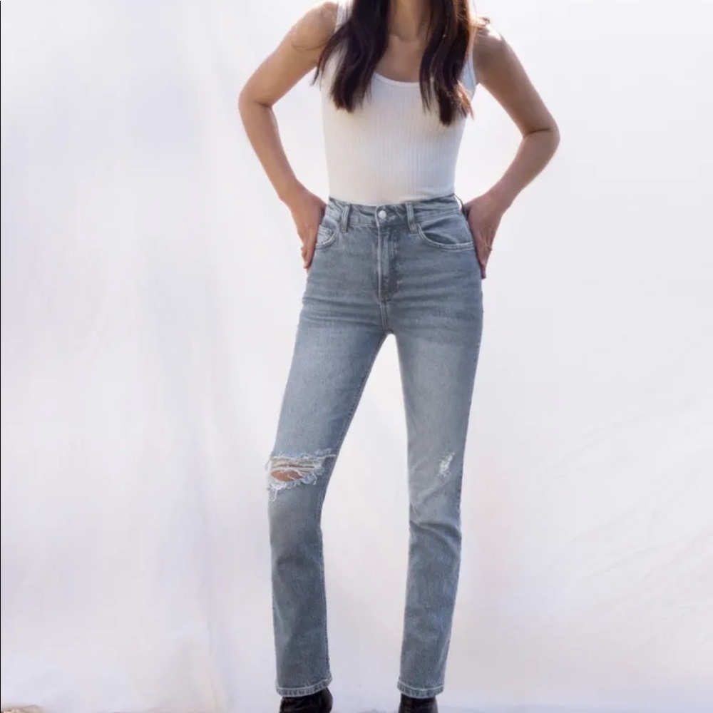 reformation liza high rise straight jeans